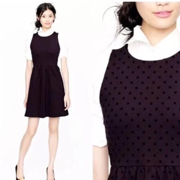 J. Crew Factory Dresses & Skirts - J. Crew Factory Women's Ponte Dress in Velvet Dot Black Size Small Fit & Flare
